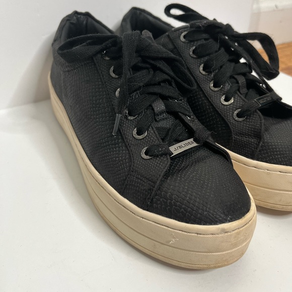 Black leather J Slides platform sneakers - Picture 6 of 7